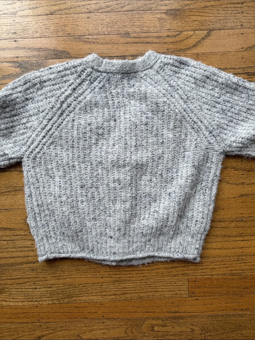 ZARA Light Gray Ribbed Button-Front Cardigan - Picture 5 of 5